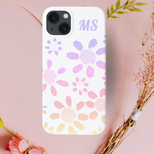 Roze kleurrijke Daisy Flowers Waterverf Girly Case-Mate iPhone Case