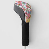Roze kleurrijke Floral botanische bloemen Golfheadcover (Schuin)
