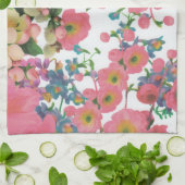 Roze kleurrijke Floral botanische bloemen Theedoek (Gevouwen)