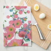 Roze kleurrijke Floral botanische bloemen Theedoek (Quarter Fold)