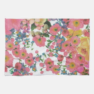 Roze kleurrijke Floral botanische bloemen Theedoek
