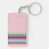 Roze kleurrijke golven sleutelhanger (achterkant)