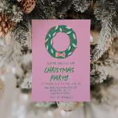  Roze Kleurrijke Kerstboog Krans Partij Kaart