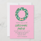  Roze Kleurrijke Kerstboog Krans Partij Kaart (Voorkant)