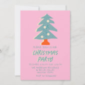  Roze Kleurrijke Kerstboom Party Funky Kaart (Voorkant)