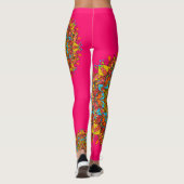 Roze kleurrijke Mandala Leggins Leggings (Achterkant)
