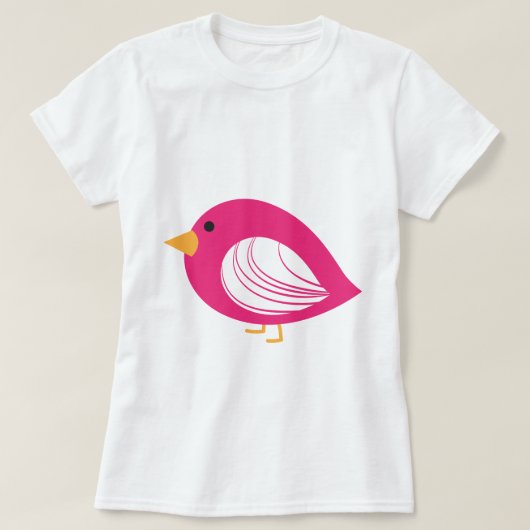 Roze, kleurrijke, melkachtige vogels T-Shirt (Design voorkant)