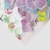 Roze kleurrijke orchidee bloemvlinders waterverf tissuepapier (Detail)