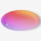 Roze Kleurrijke Regenboog Papieren Bordje