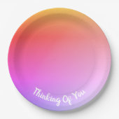 Roze Kleurrijke Regenboog Papieren Bordje (Voorkant)