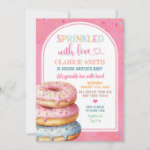 Roze Kleurrijke Roze Donuts Gestrooid met Liefde Kaart (Voorkant)