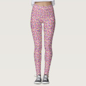 Roze kleurrijke Snoepjes Leggings (Voorkant)