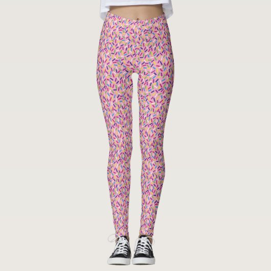 Roze kleurrijke Snoepjes Leggings (Voorkant)
