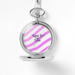 Roze kleurrijke strepen pastel liefde is liefde tr horloge