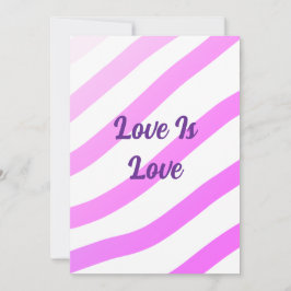 Roze kleurrijke strepen pastel liefde is liefde tr kaart