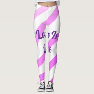 Roze kleurrijke strepen pastel liefde is liefde tr leggings