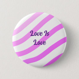 Roze kleurrijke strepen pastel liefde is liefde tr ronde button 5,7 cm