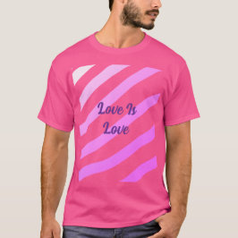 Roze kleurrijke strepen pastel liefde is liefde tr t-shirt