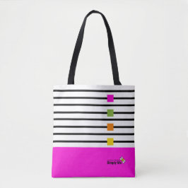 Roze Kleurrijke Strepen Tote Bag