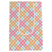 Roze kleurrijke Tartaar zomer Medium Cadeauzakje (Achterkant)