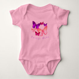 Roze Kleurrijke Vlinders Baby Bodysuit