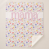 Roze Kleurrijke Wildflower Pattern Mama Sherpa Deken (Voorkant)
