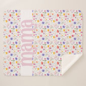 Roze Kleurrijke Wildflower Pattern Mama Sherpa Deken (Voorkant (horizontaal))