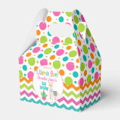 Roze Kleurrijke ZigZag Llama Verjaardagsfeestje Bedankdoosjes (Voorkant Zijde)