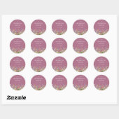 Roze Kleursprongen Vlinders Trouwsticker Ronde Sticker (Vel)