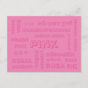 Roze - Kleurtalen op Briefkaarten