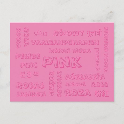Roze - Kleurtalen op Briefkaarten (Voorkant)