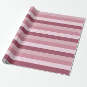Roze Kleurtinten Strepen Ontwerp Cadeaupapier (Uitgerold)