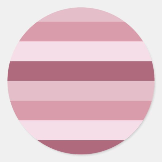 Roze Kleurtinten Strepen Ontwerp Ronde Sticker (Voorkant)
