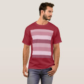 Roze Kleurtinten Strepen Ontwerp T-shirt (Voorkant volledig)