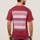 Roze Kleurtinten Strepen Ontwerp T-shirt (Achterkant)