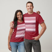 Roze Kleurtinten Strepen Ontwerp T-shirt (Unisex)