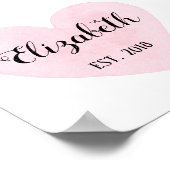 Roze kleuterafdruk. Baby. Kinder Poster (Hoek)