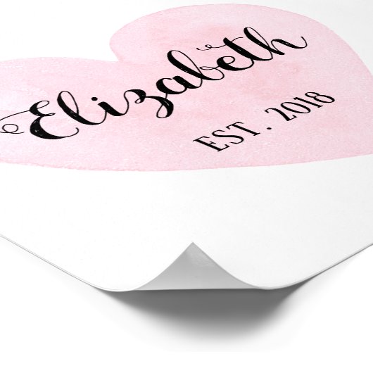 Roze kleuterafdruk. Baby. Kinder Poster (Hoek)