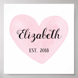 Roze kleuterafdruk. Baby. Kinder Poster