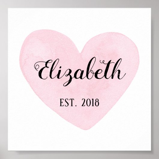 Roze kleuterafdruk. Baby. Kinder Poster (Voorkant)