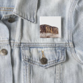 Roze klif stijgend boven wolken vierkante button 5,1 cm (In situ)