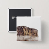 Roze klif stijgend boven wolken vierkante button 5,1 cm (Voorkant /achterkant)