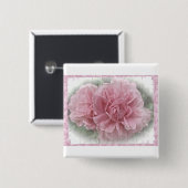 Roze klimmende Roos bloesems Vierkante Button 5,1 Cm (Voorkant /achterkant)