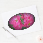 Roze klimmende Roos Ovale Sticker (Envelop)