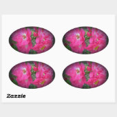 Roze klimmende Roos Ovale Sticker (Vel)
