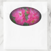 Roze klimmende Roos Ovale Sticker (Tas)
