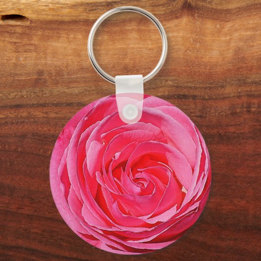 Roze klimmende Roos Sleutelhanger (Voorkant)