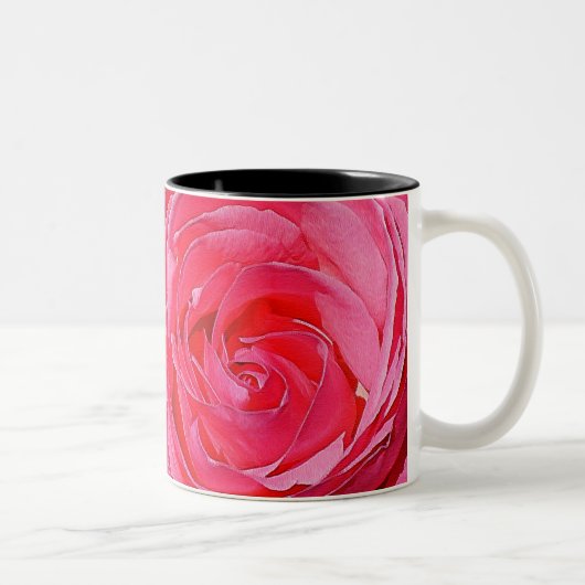 Roze klimmende Rozen Tweekleurige Koffiemok (Rechts)
