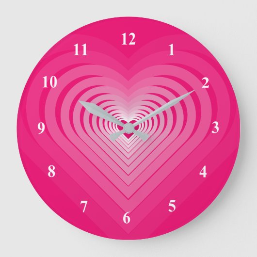 Roze klok met harten (Voorkant)