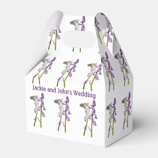 Roze klokjes stofpatroon. bedankdoosjes (Voorkant Zijde)